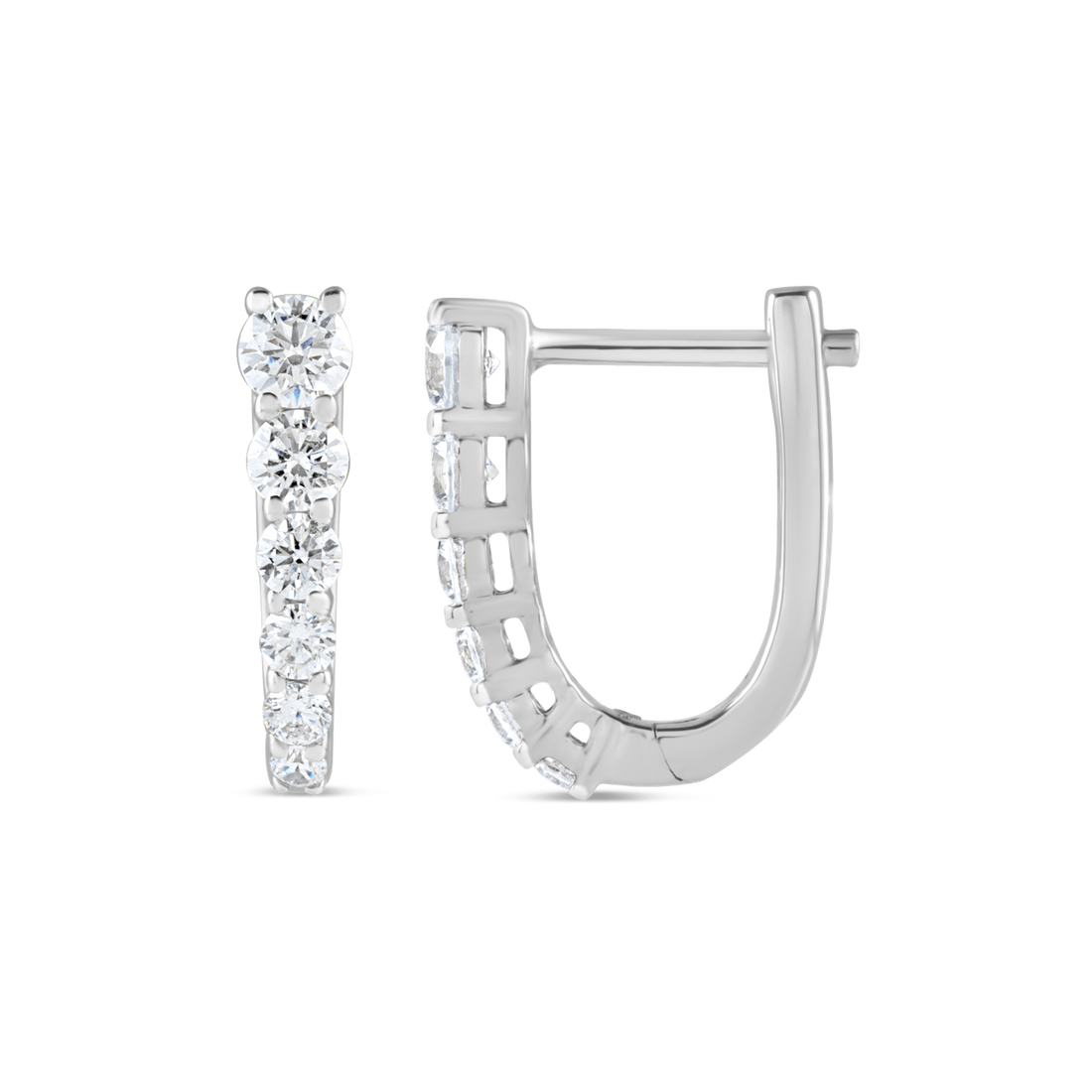 Lab Grown Diamond Graduated Hoop Earrings in 14K Gold