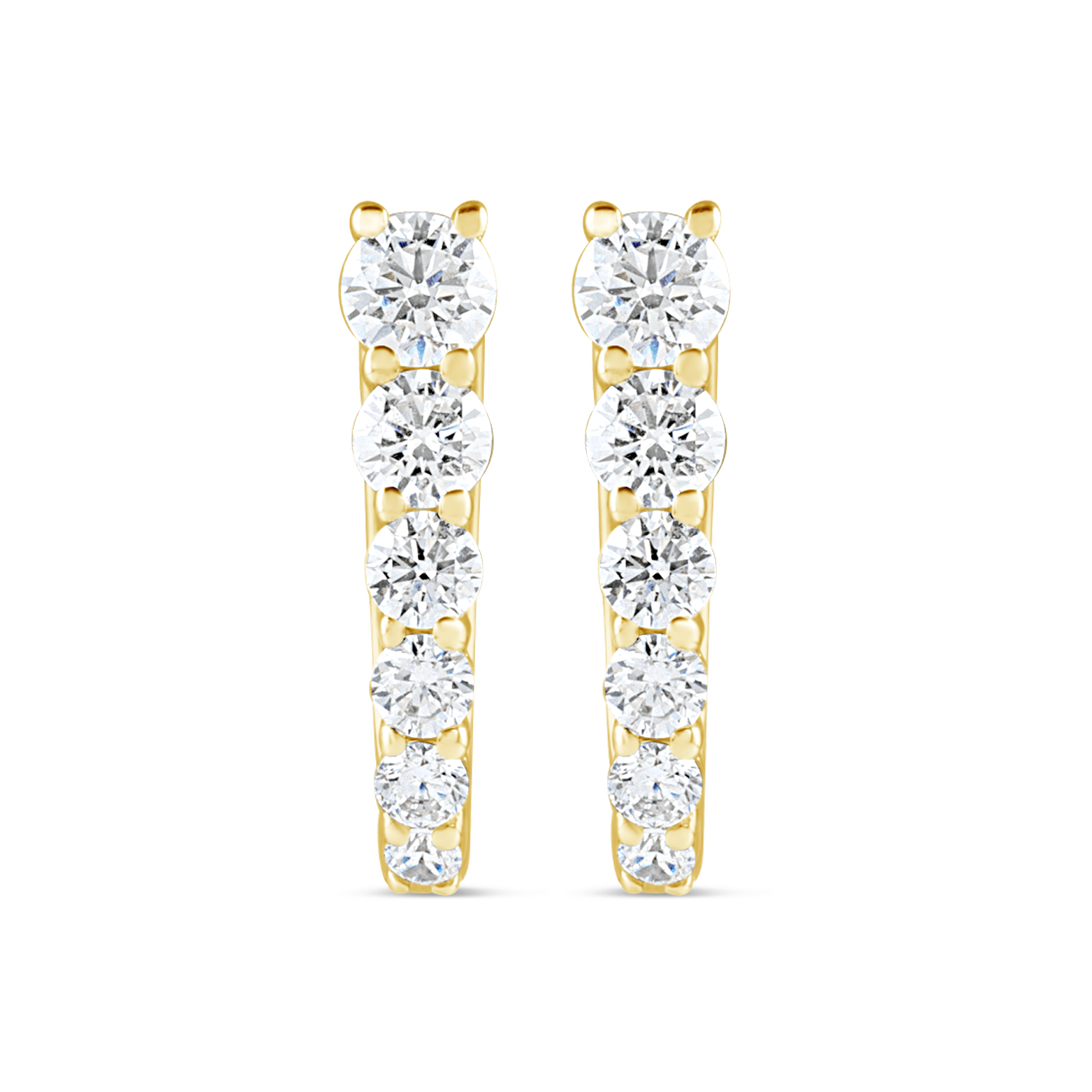 Lab Grown Diamond Graduated Hoop Earrings in 14K Gold