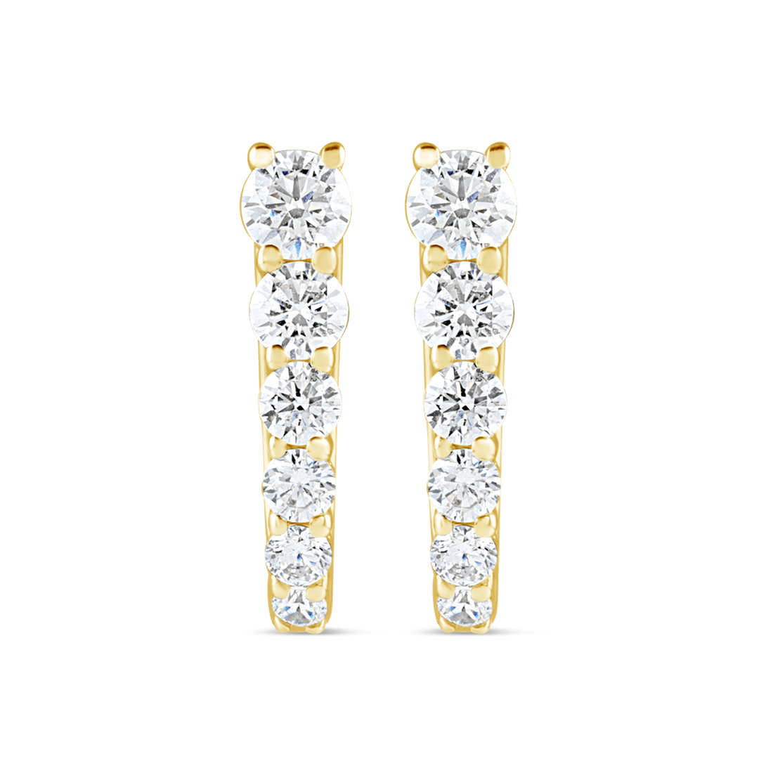 Lab Grown Diamond Graduated Hoop Earrings in 14K Gold