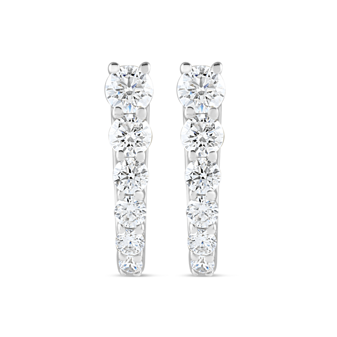 Lab Grown Diamond Graduated Hoop Earrings in 14K Gold