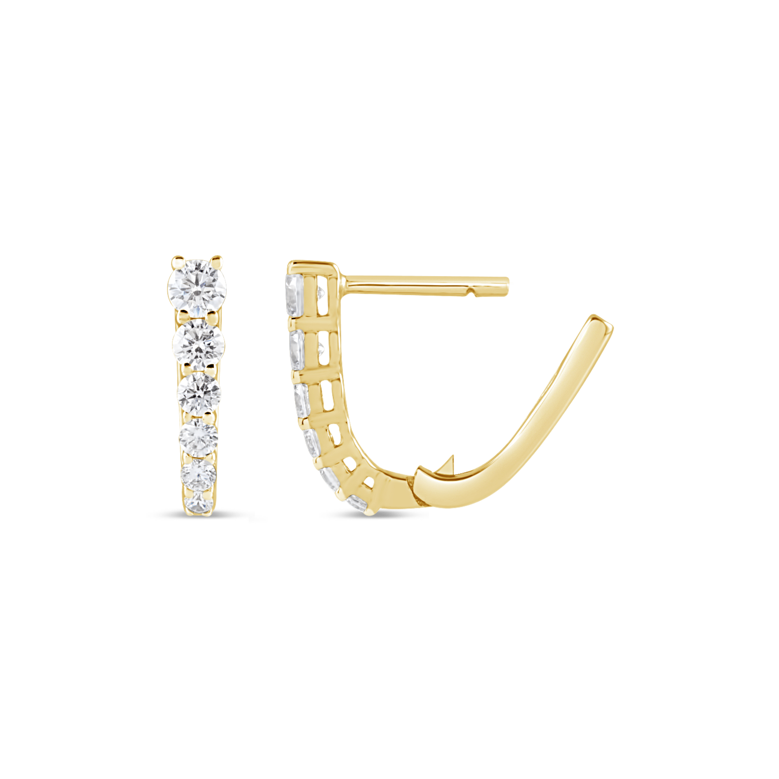 Lab Grown Diamond Graduated Hoop Earrings in 14K Gold