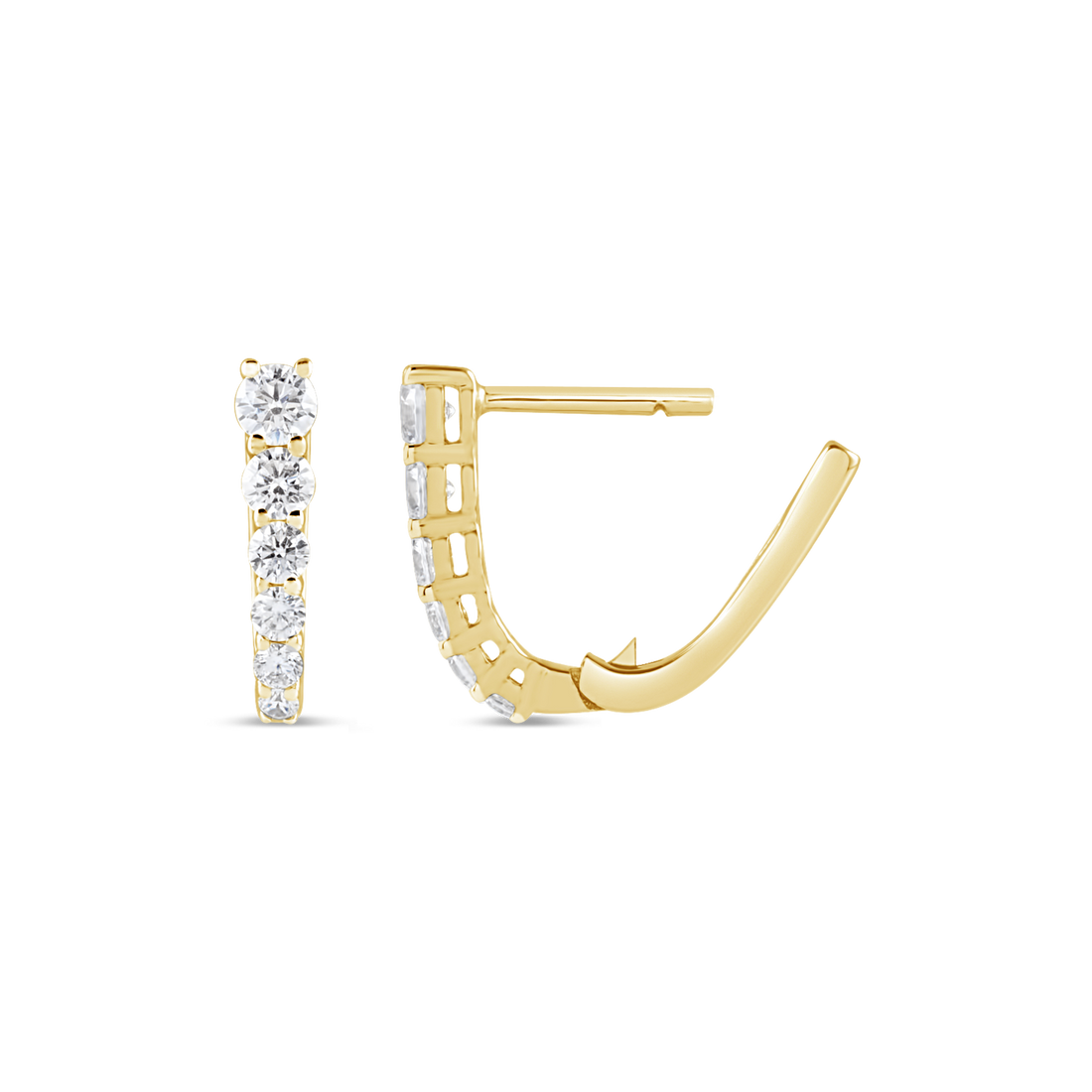 Lab Grown Diamond Graduated Hoop Earrings in 14K Gold