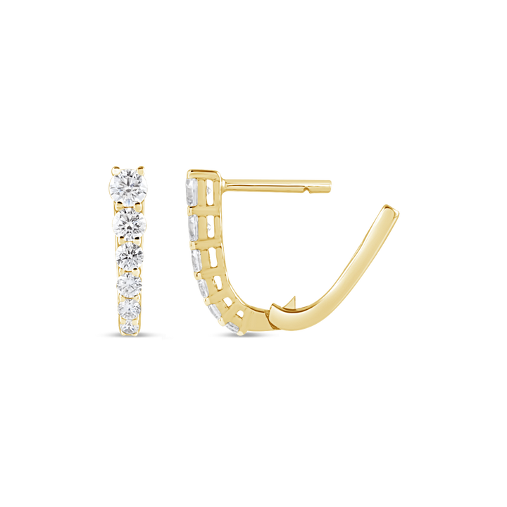Lab Grown Diamond Graduated Hoop Earrings in 14K Gold
