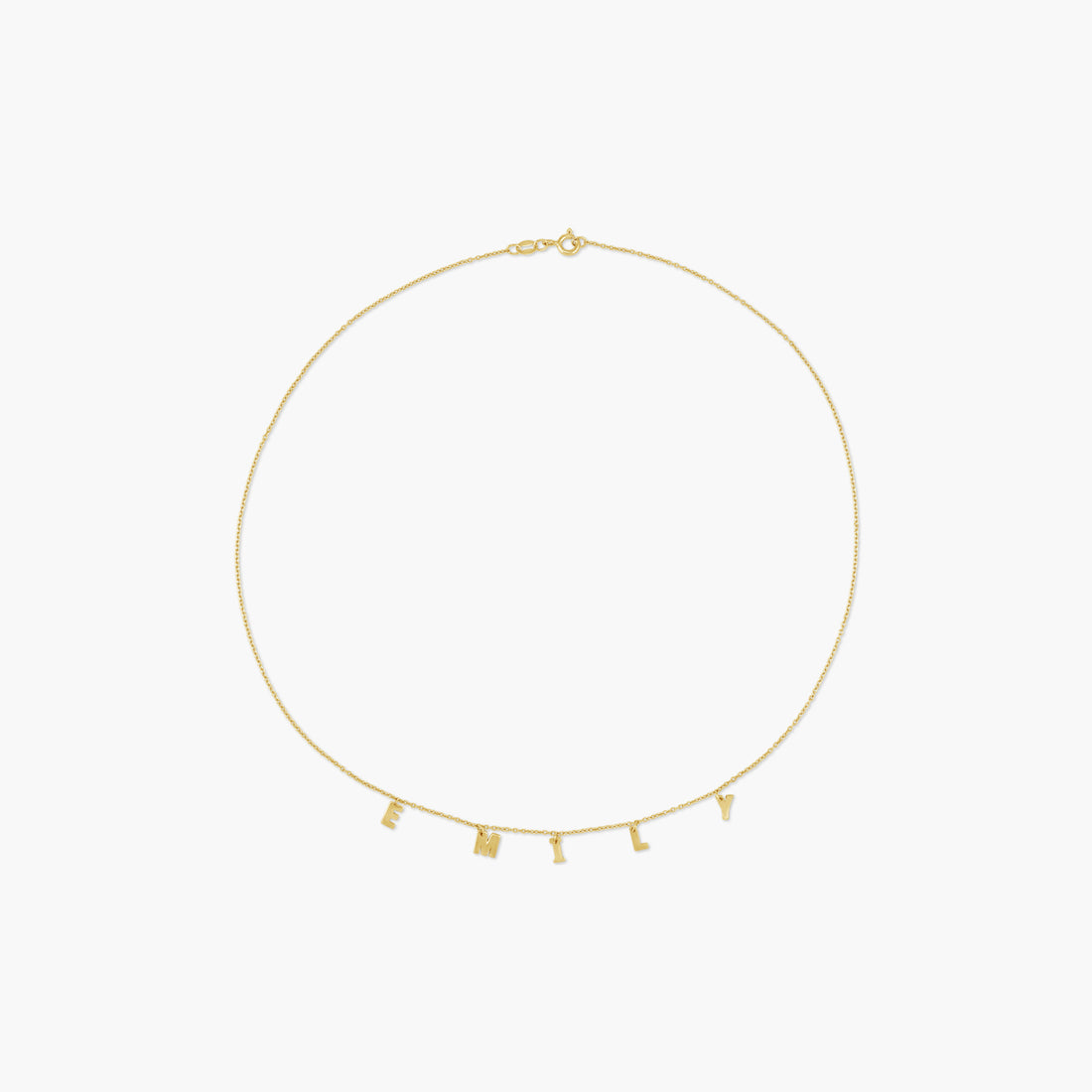 Custom 4–6 Letter Initial Necklace in 14K Gold