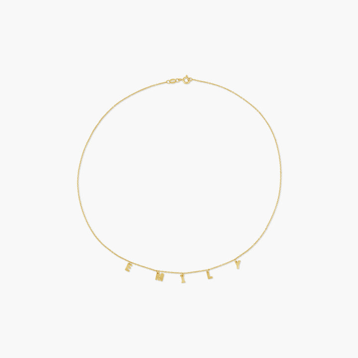 Custom 4–6 Letter Initial Necklace in 14K Gold