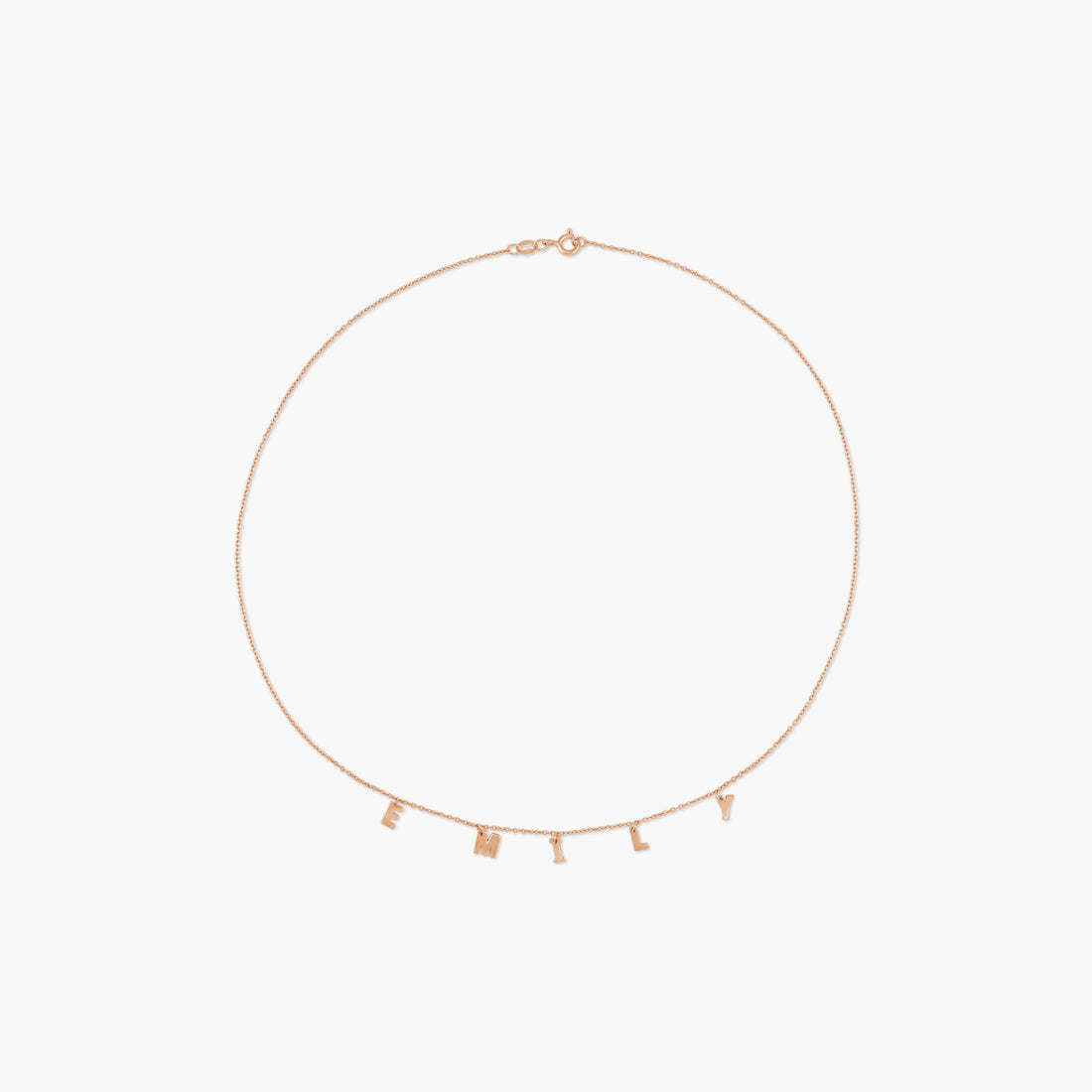 Custom 4–6 Letter Initial Necklace in 14K Gold