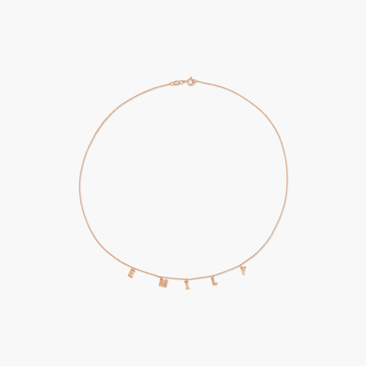 Custom 4–6 Letter Initial Necklace in 14K Gold