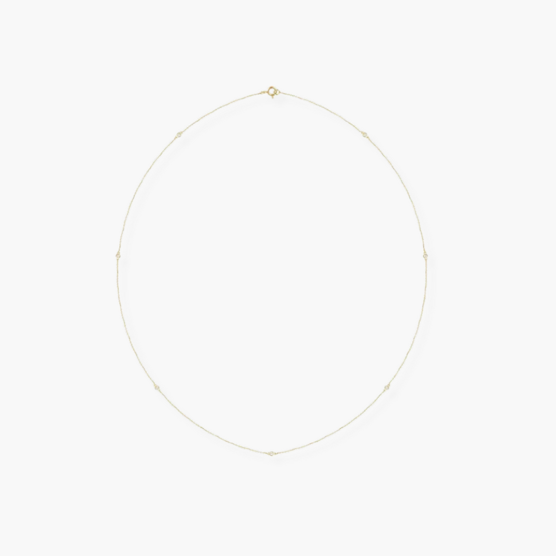 Lab Grown Diamond Station Necklace in 14K Gold