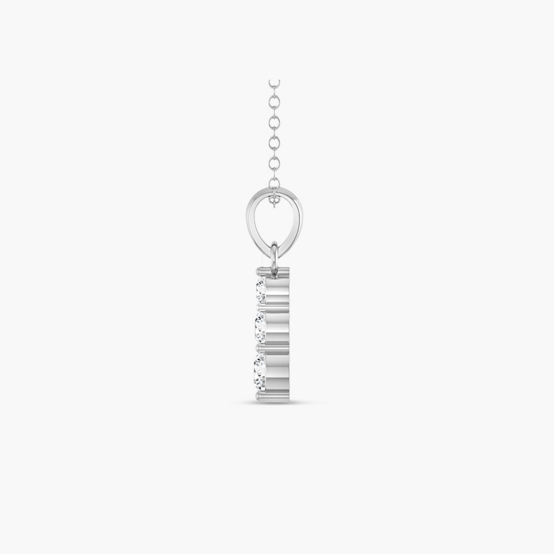 1/6 CTW Lab-Grown Diamond Graduated Bar Necklace