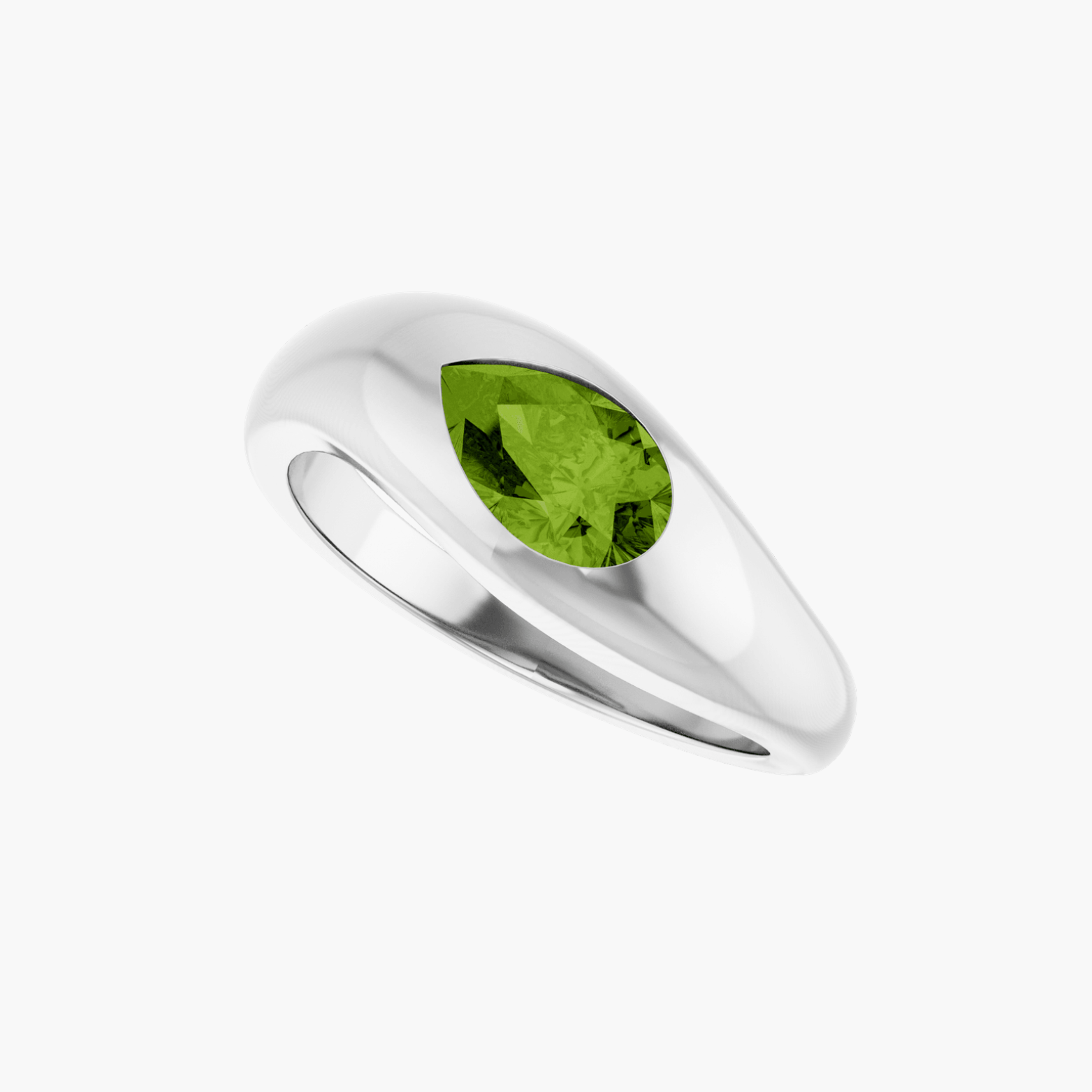 14K Gold Natural Peridot Ring