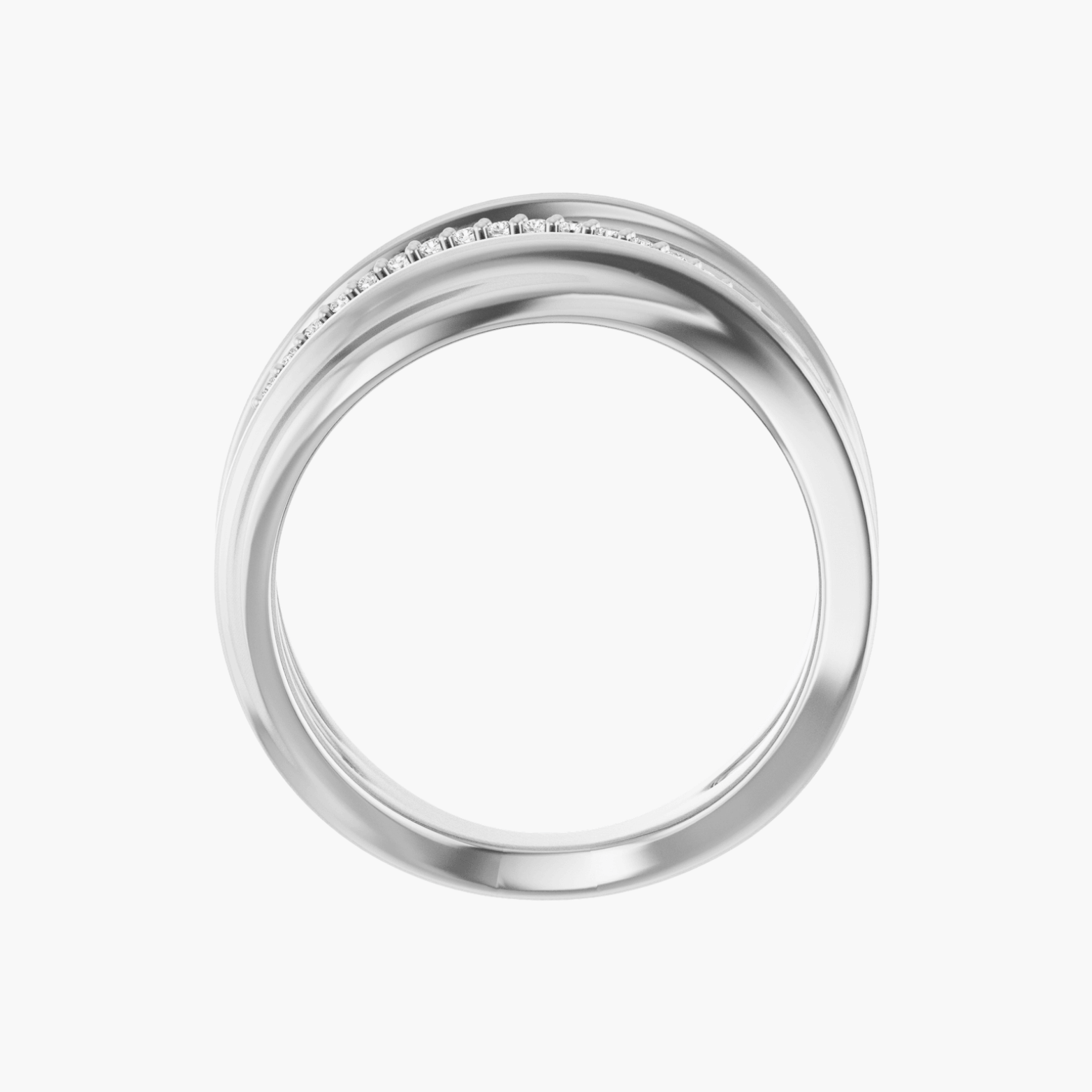 14K Gold Freeform Natural Diamond Ring