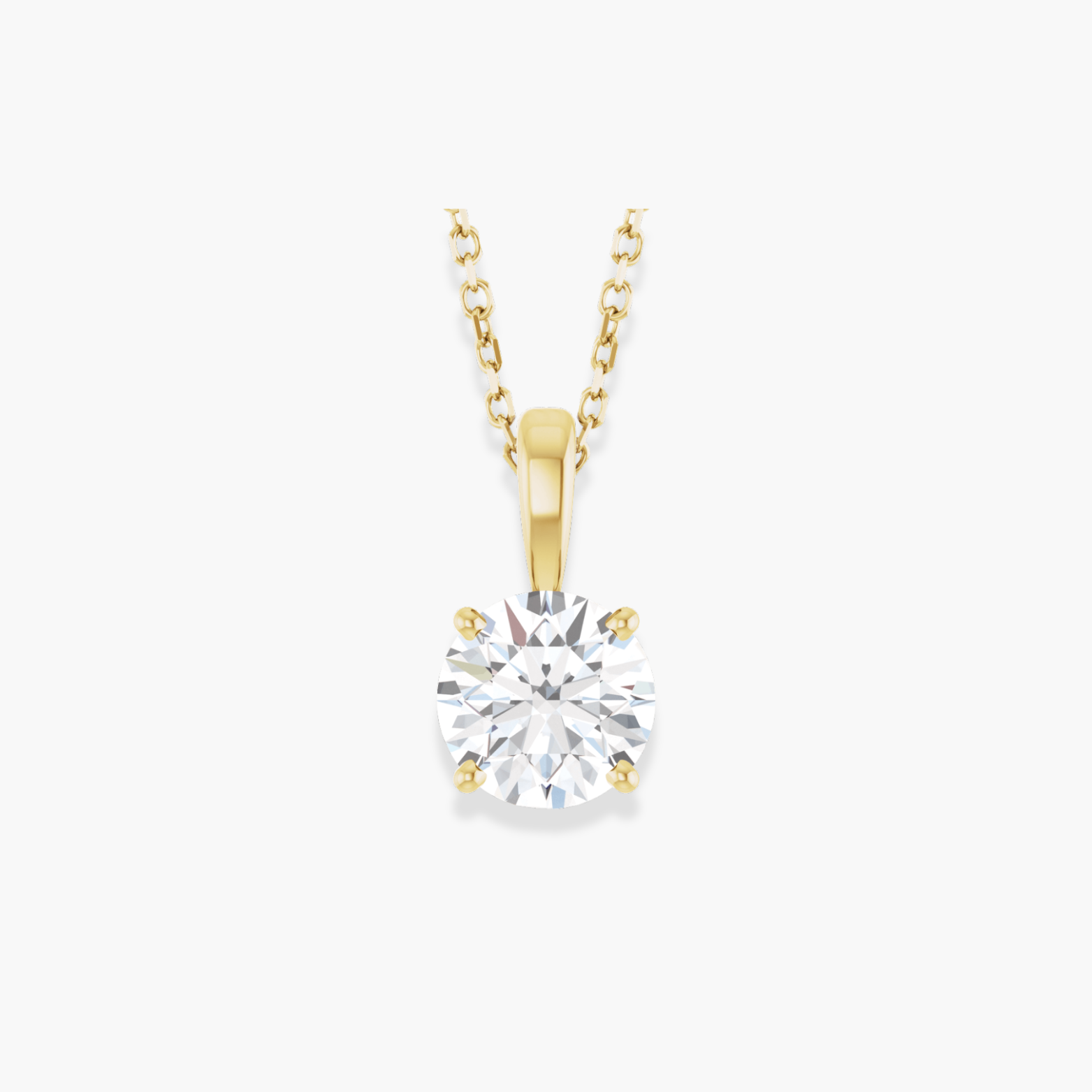 Lab Grown Diamond Solitaire Necklace in 14K Gold
