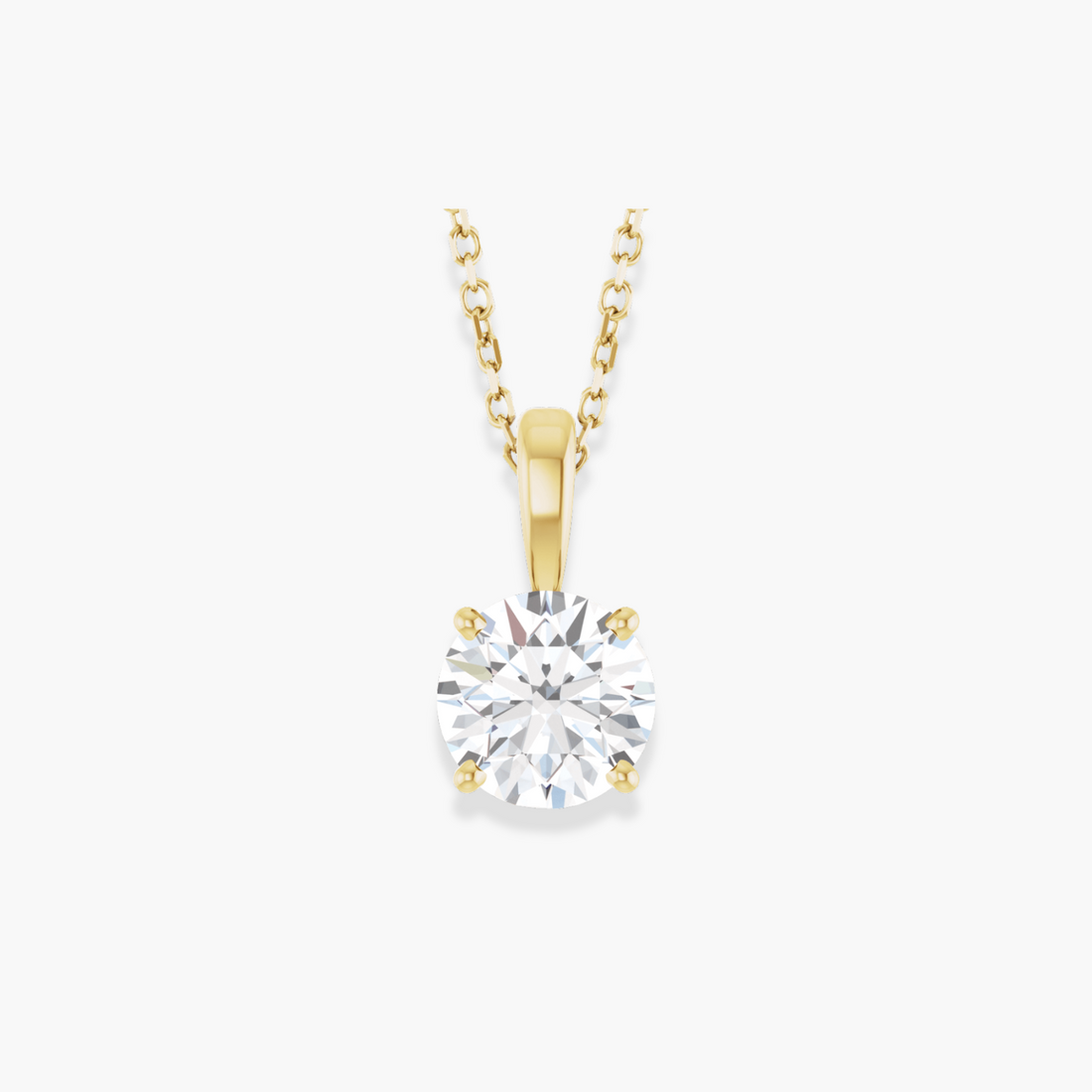 Lab Grown Diamond Solitaire Necklace in 14K Gold