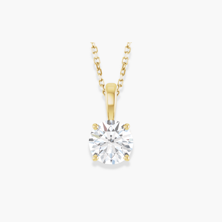 Lab Grown Diamond Solitaire Necklace in 14K Gold