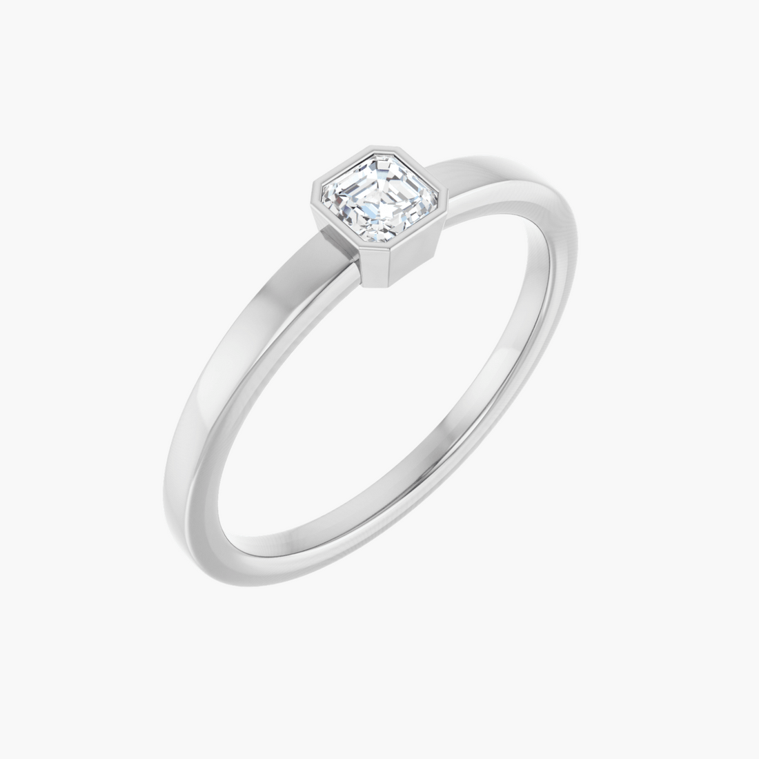 1/4 CT 14K Gold Bezel-Set Lab-Grown Diamond Ring