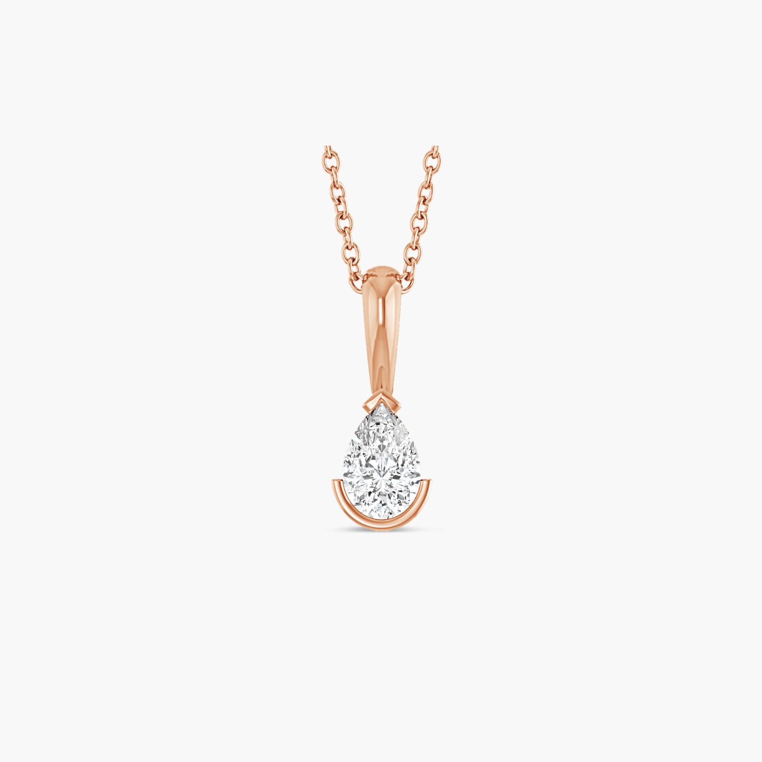 Pear-Shaped Natural Diamond Necklace in 14K Gold