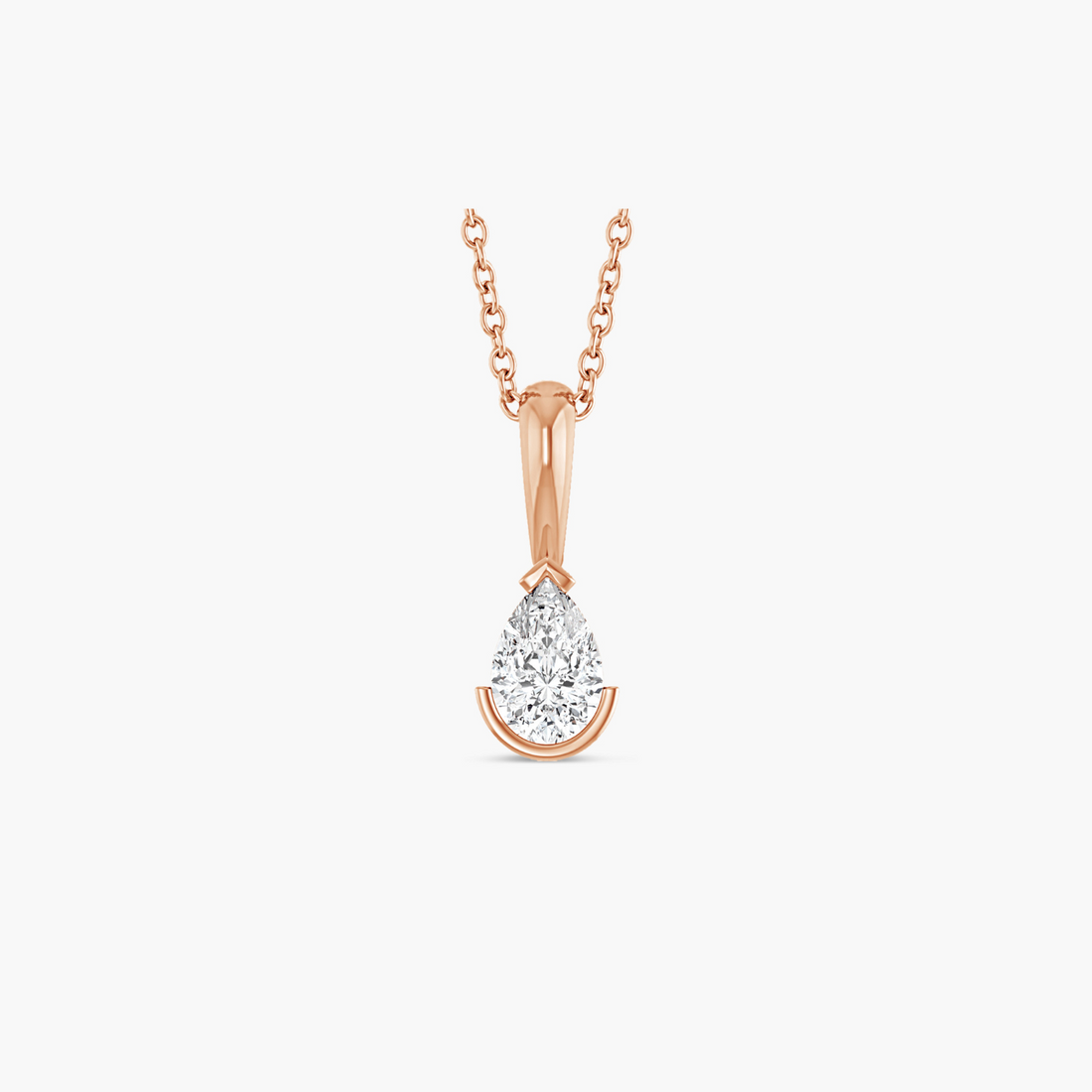 Pear-Shaped Natural Diamond Necklace in 14K Gold