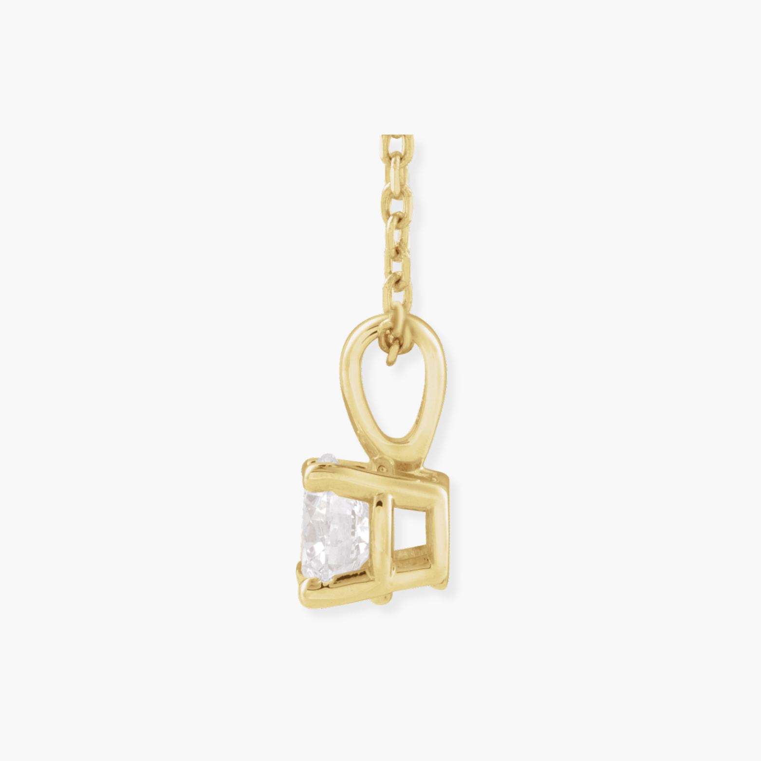 Lab Grown Diamond Solitaire Necklace in 14K Gold