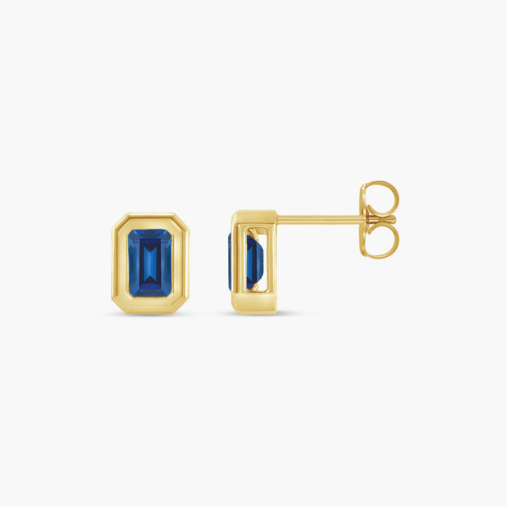 Solitaire Bezel-Set Earrings in 14K Gold