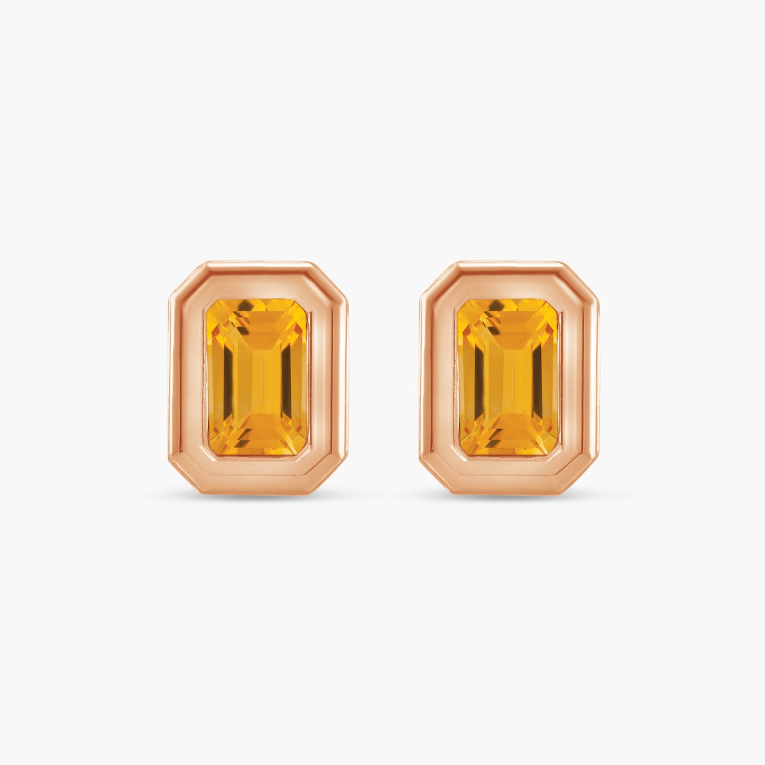 Solitaire Bezel-Set Earrings in 14K Gold