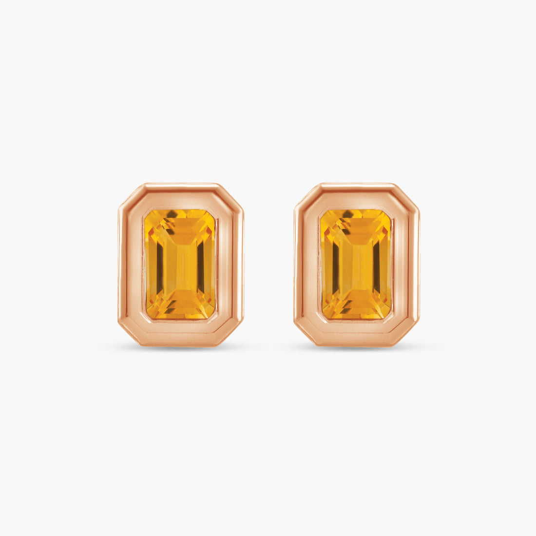 Solitaire Bezel-Set Earrings in 14K Gold