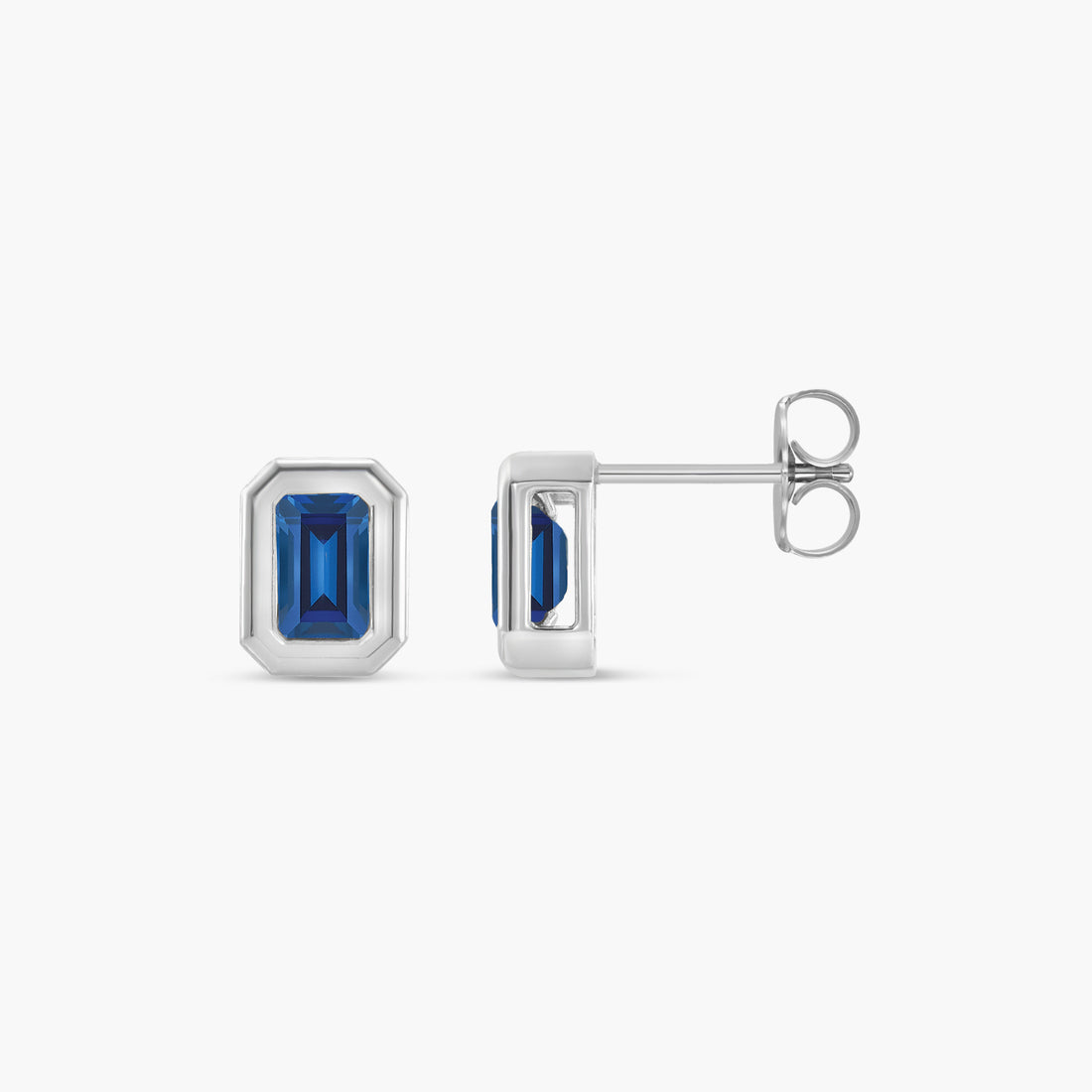 Solitaire Bezel-Set Earrings in 14K Gold