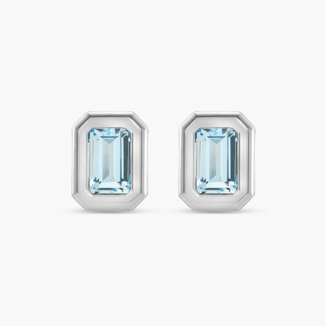 Solitaire Bezel-Set Earrings in 14K Gold