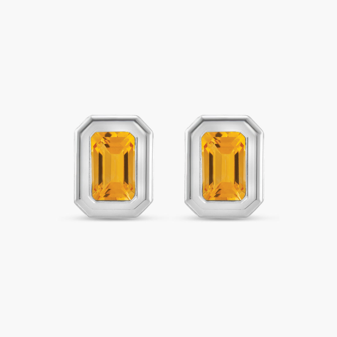 Solitaire Bezel-Set Earrings in 14K Gold