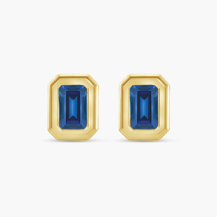 Solitaire Bezel-Set Earrings in 14K Gold