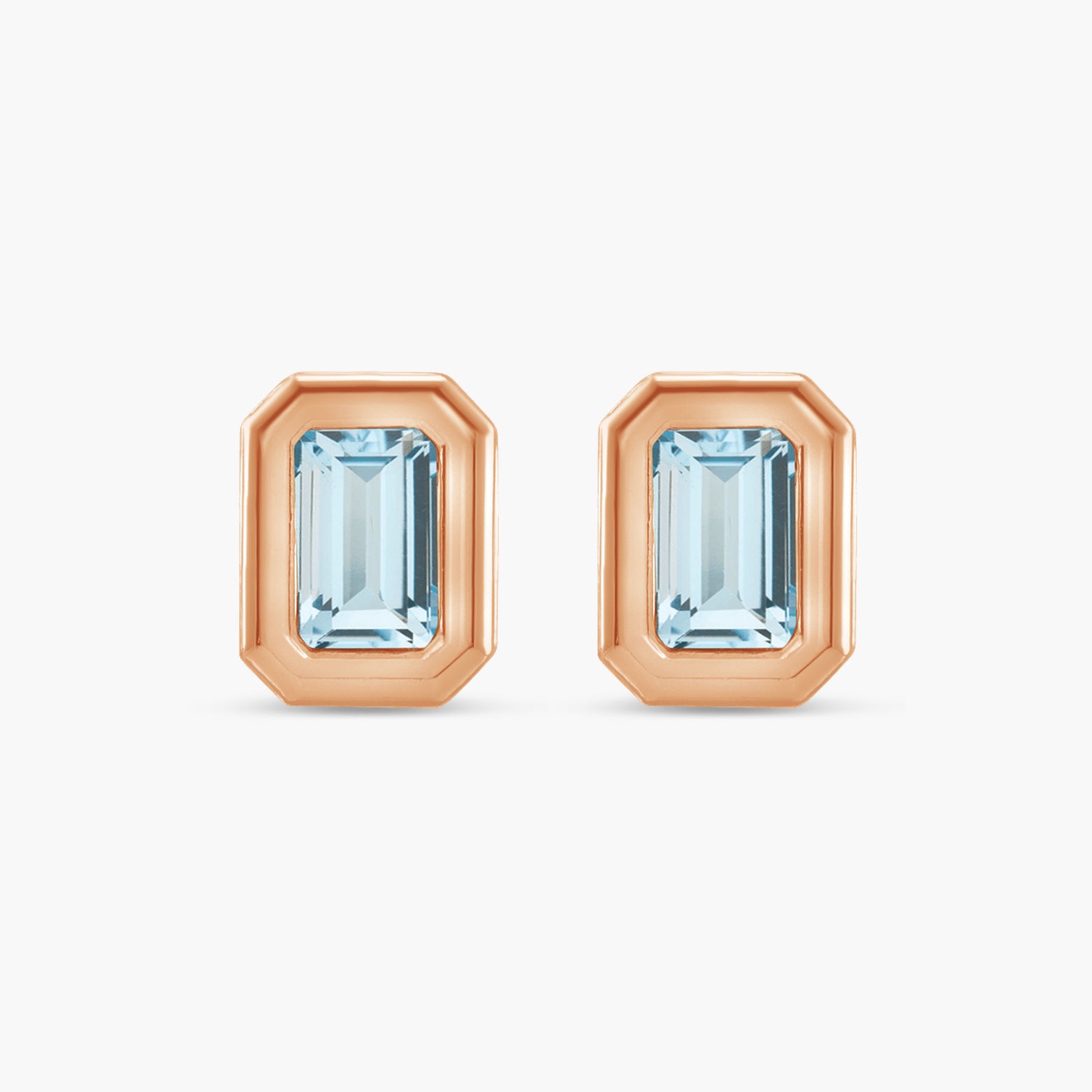 Solitaire Bezel-Set Earrings in 14K Gold