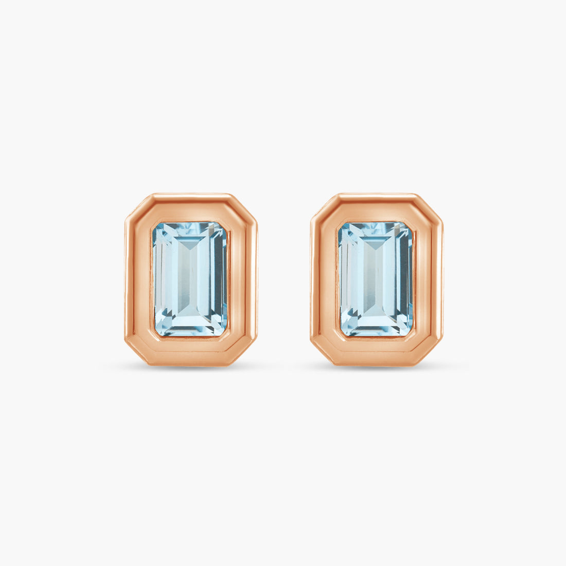 Solitaire Bezel-Set Earrings in 14K Gold