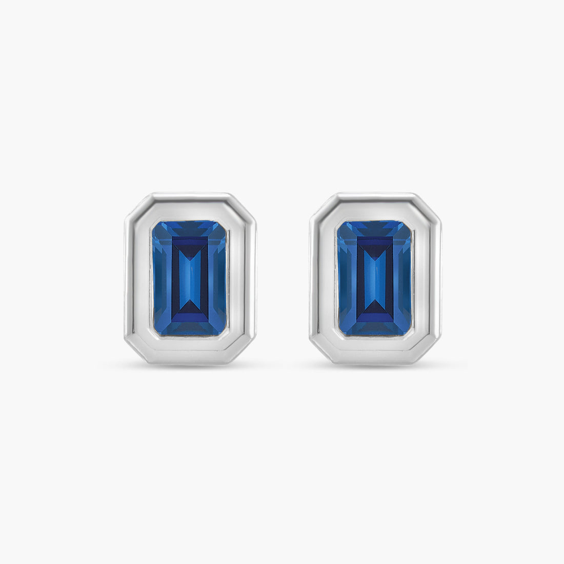 Solitaire Bezel-Set Earrings in 14K Gold