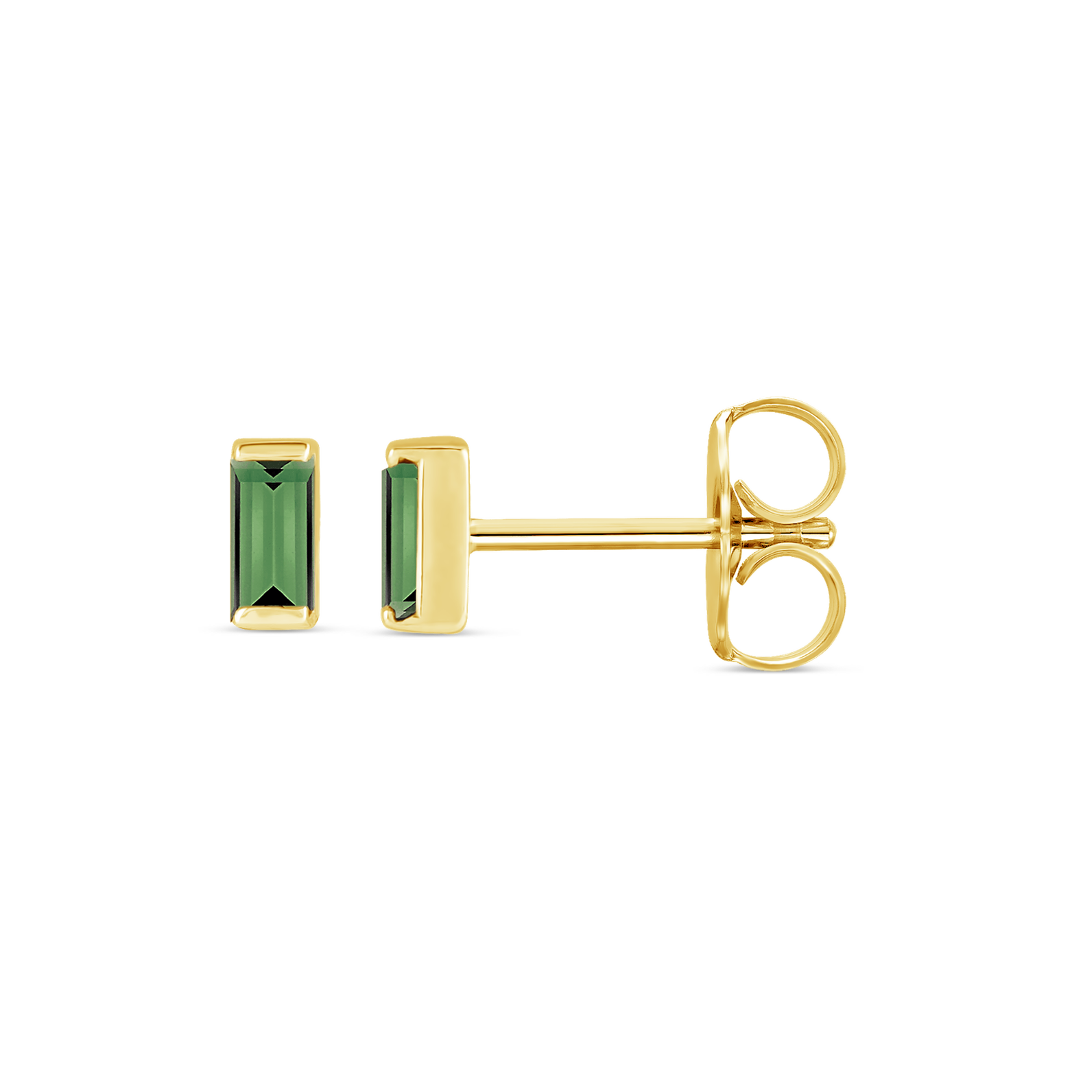 Channel-Set Gemstone Bar Earrings in 14K Gold