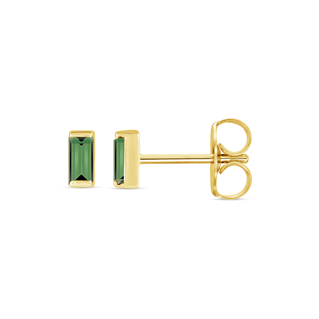 Channel-Set Gemstone Bar Earrings in 14K Gold