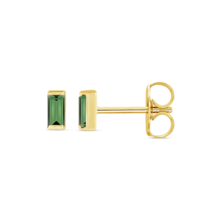 Channel-Set Gemstone Bar Earrings in 14K Gold