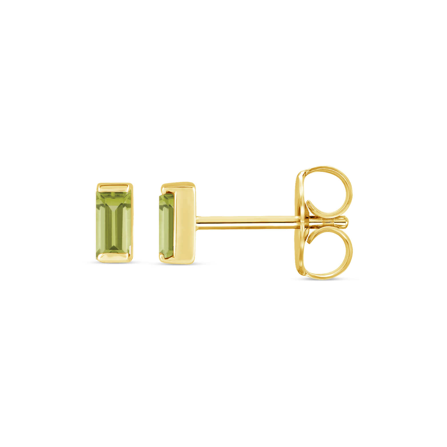 Channel-Set Gemstone Bar Earrings in 14K Gold