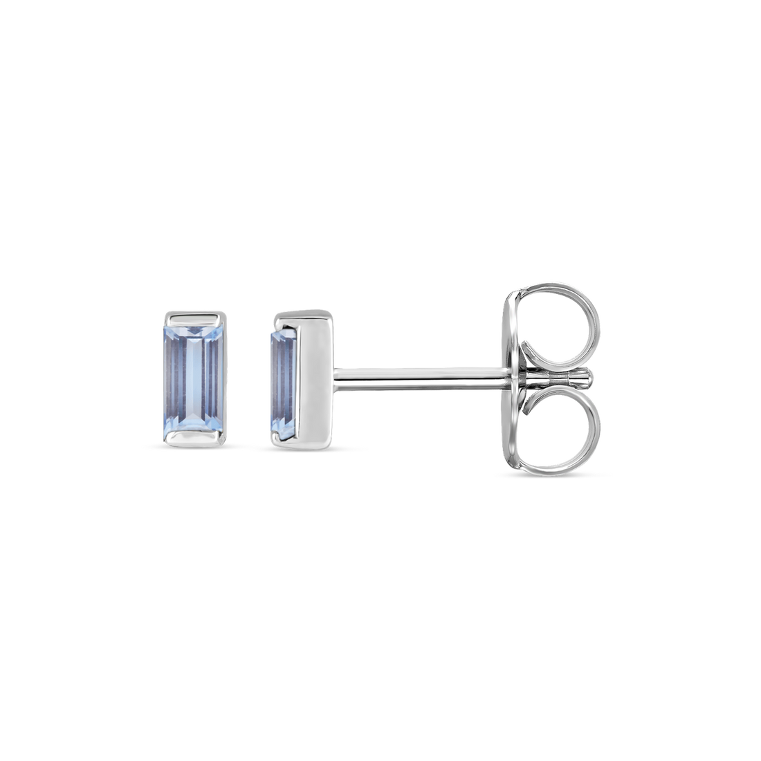 Channel-Set Gemstone Bar Earrings in 14K Gold