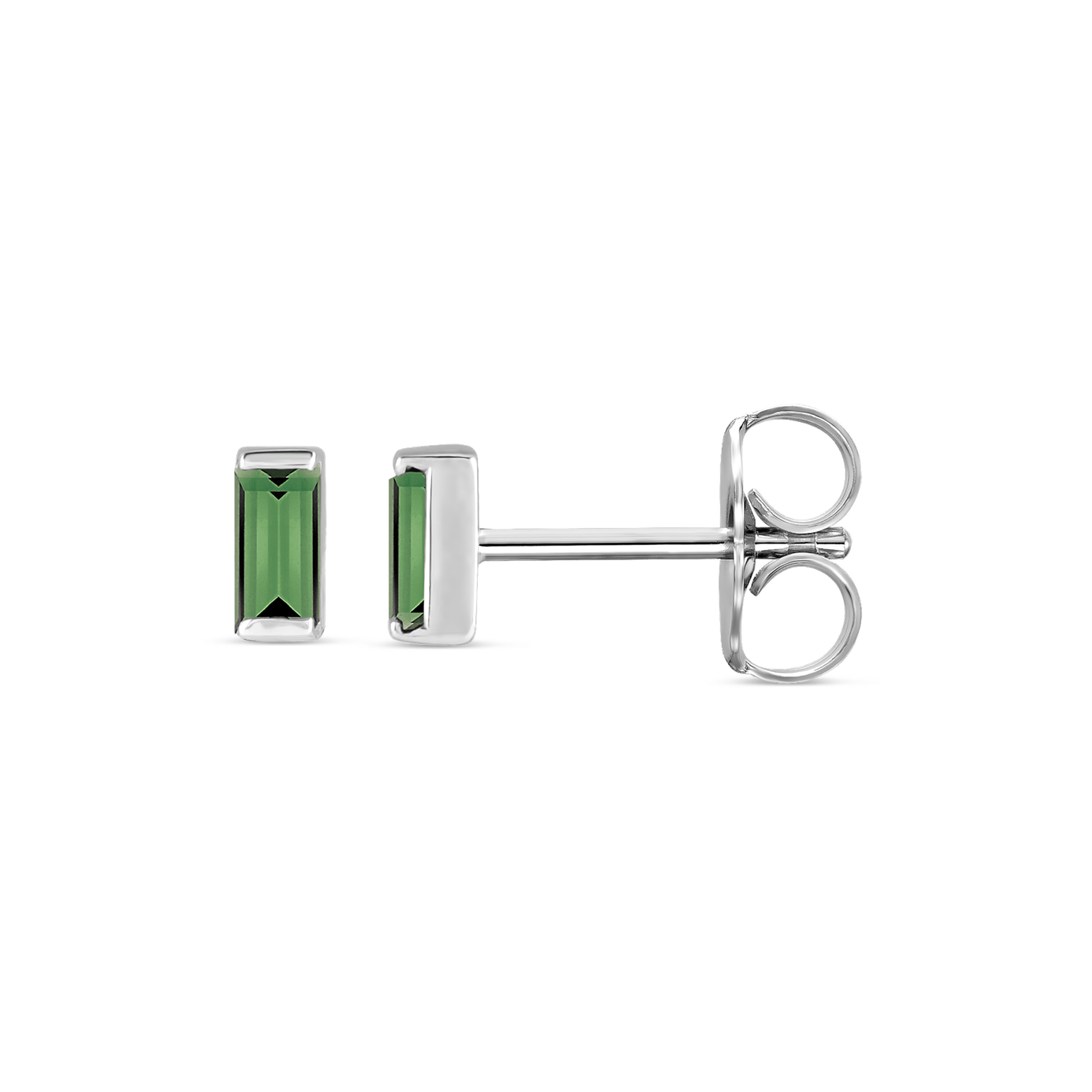 Channel-Set Gemstone Bar Earrings in 14K Gold