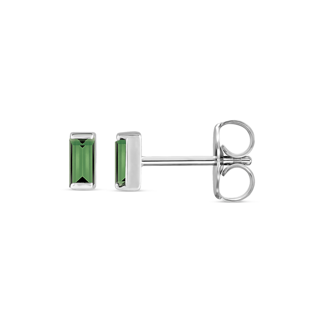 Channel-Set Gemstone Bar Earrings in 14K Gold