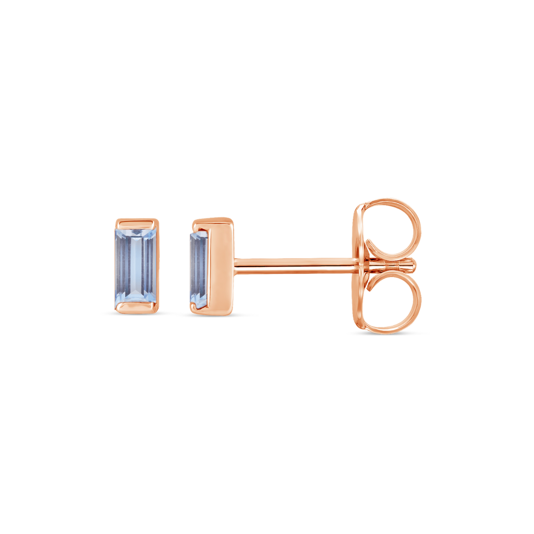Channel-Set Gemstone Bar Earrings in 14K Gold