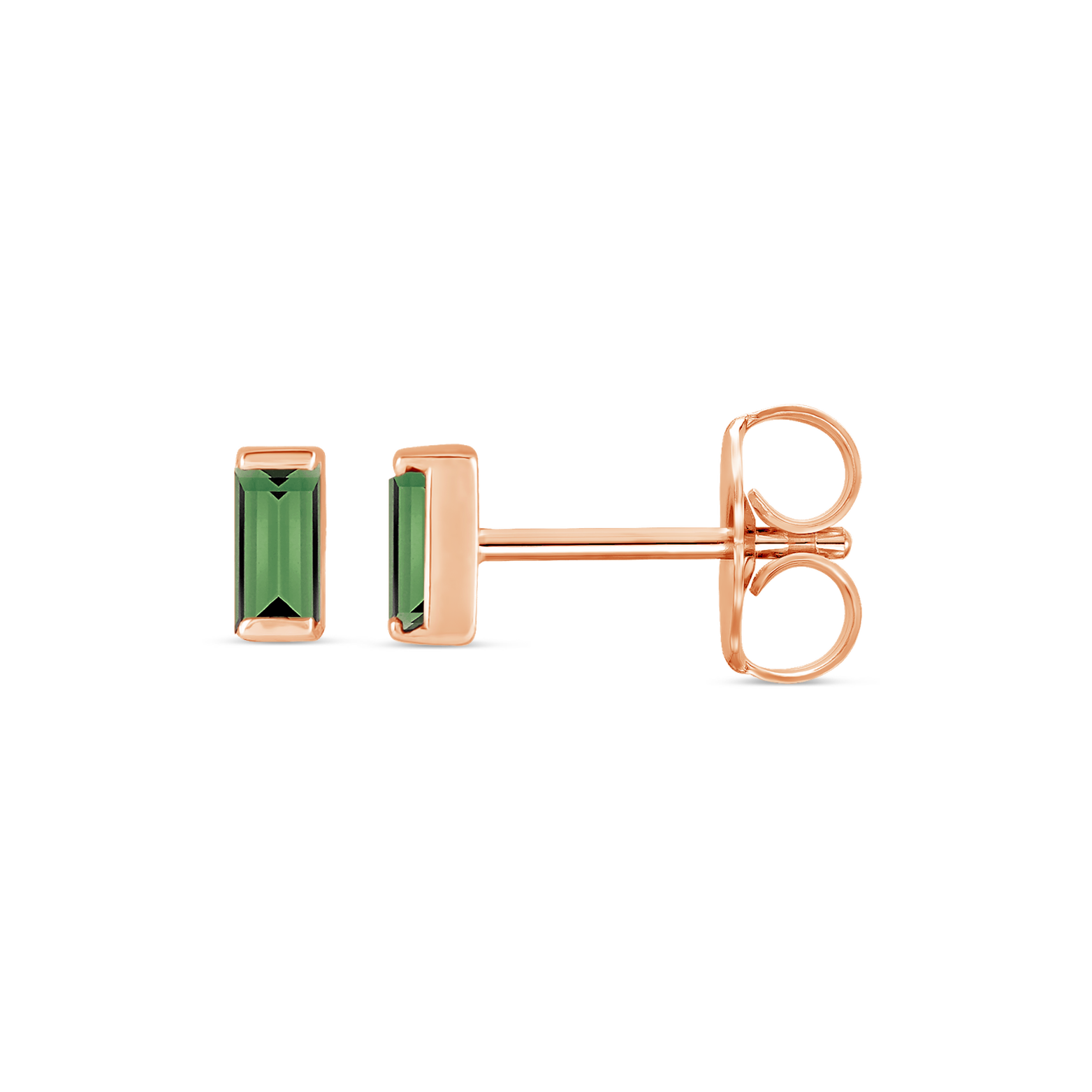 Channel-Set Gemstone Bar Earrings in 14K Gold