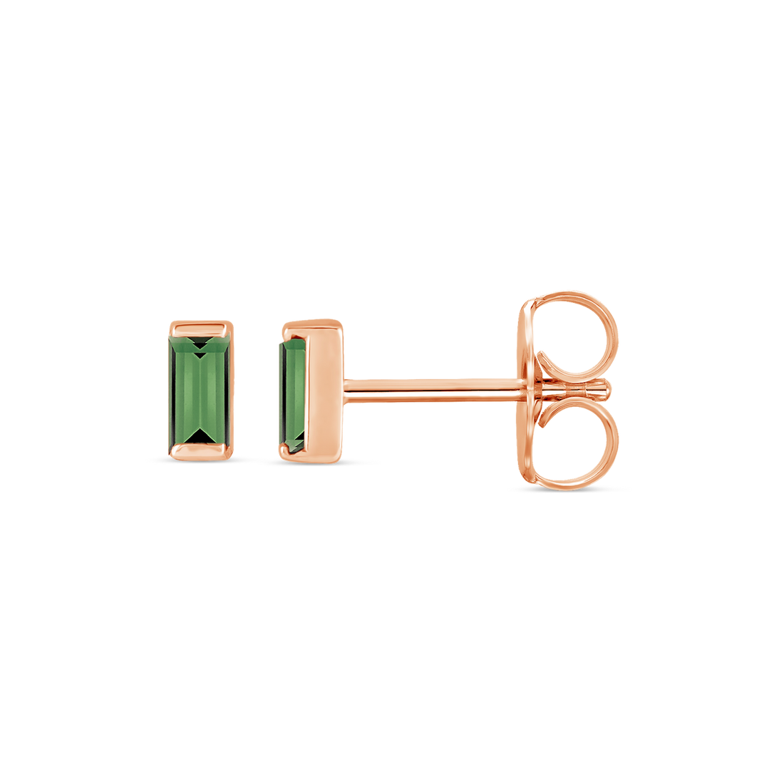 Channel-Set Gemstone Bar Earrings in 14K Gold