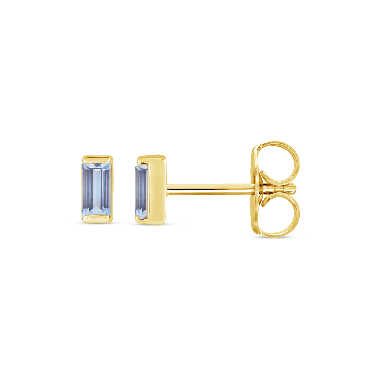 Channel-Set Gemstone Bar Earrings in 14K Gold