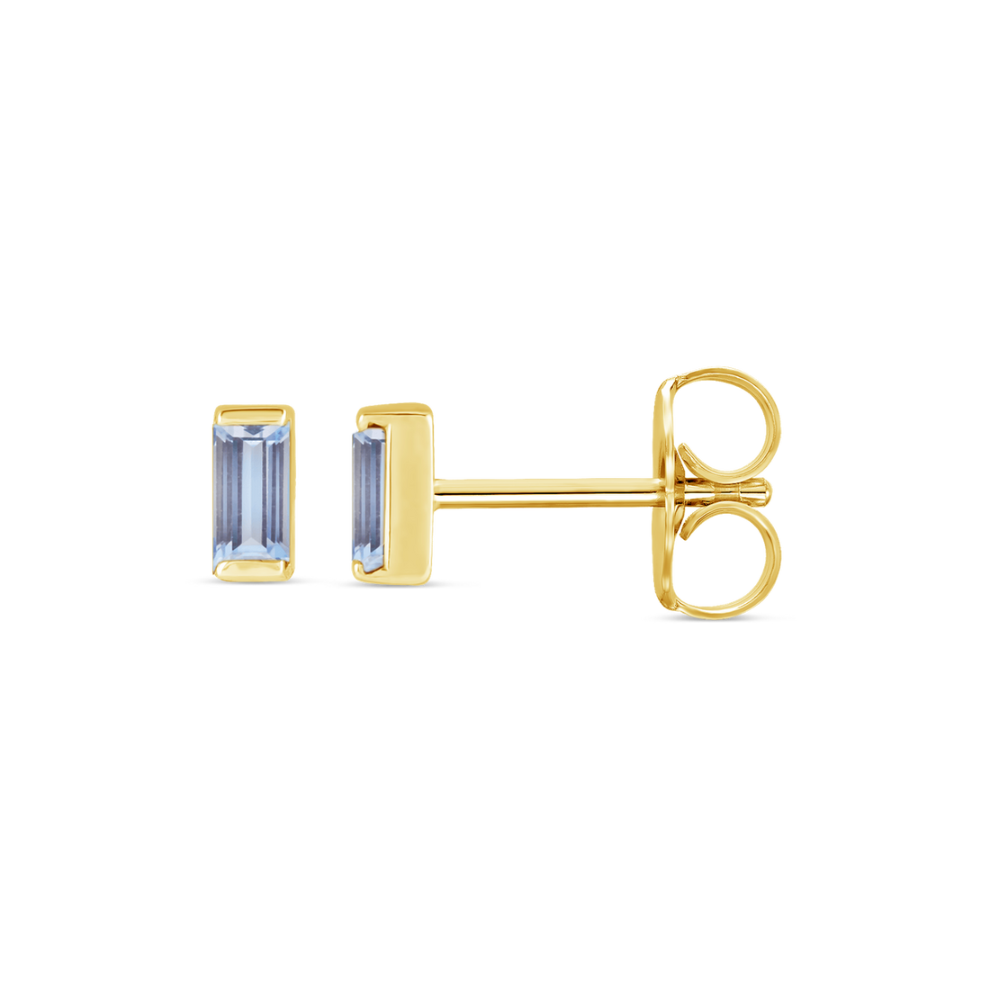 Channel-Set Gemstone Bar Earrings in 14K Gold