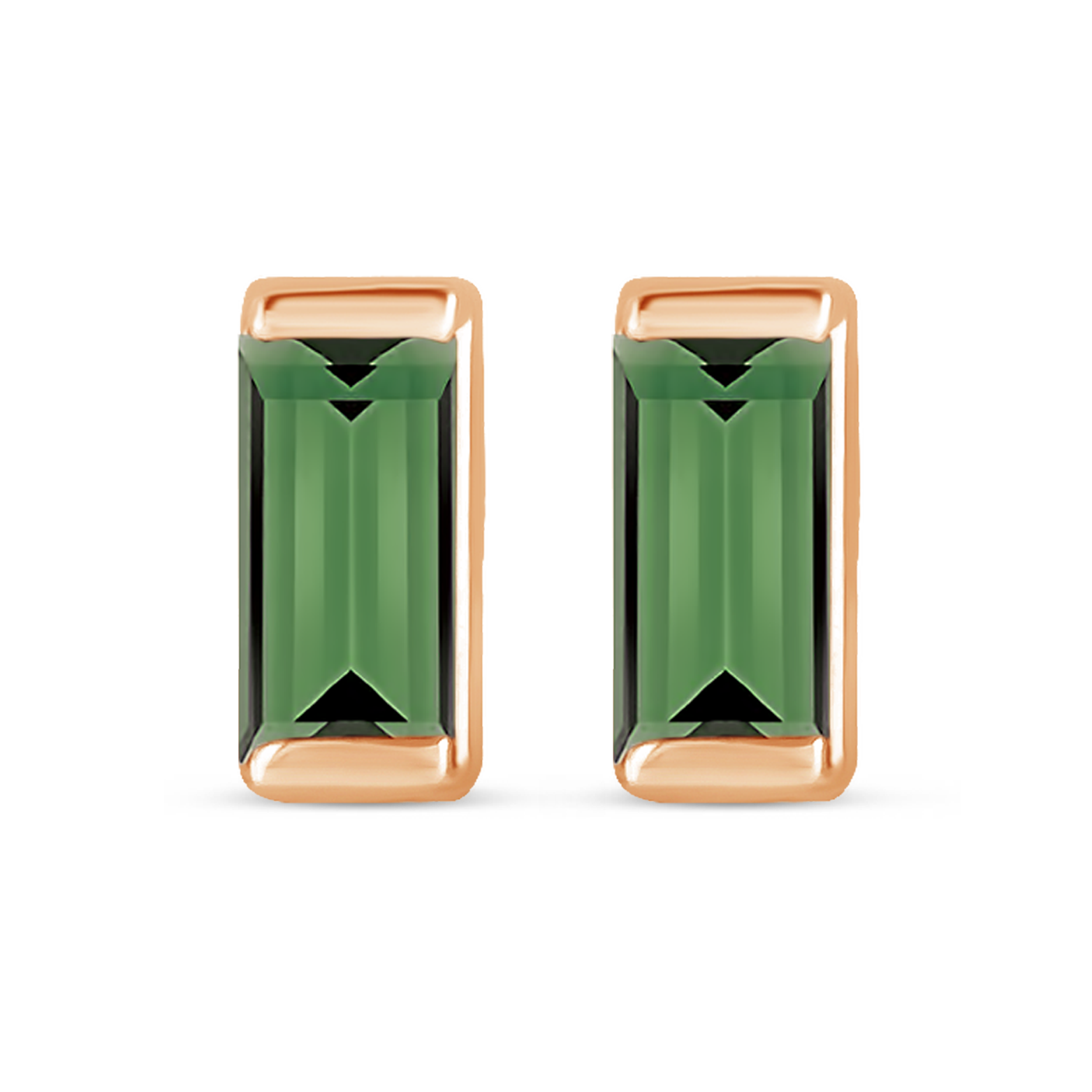 Channel-Set Gemstone Bar Earrings in 14K Gold