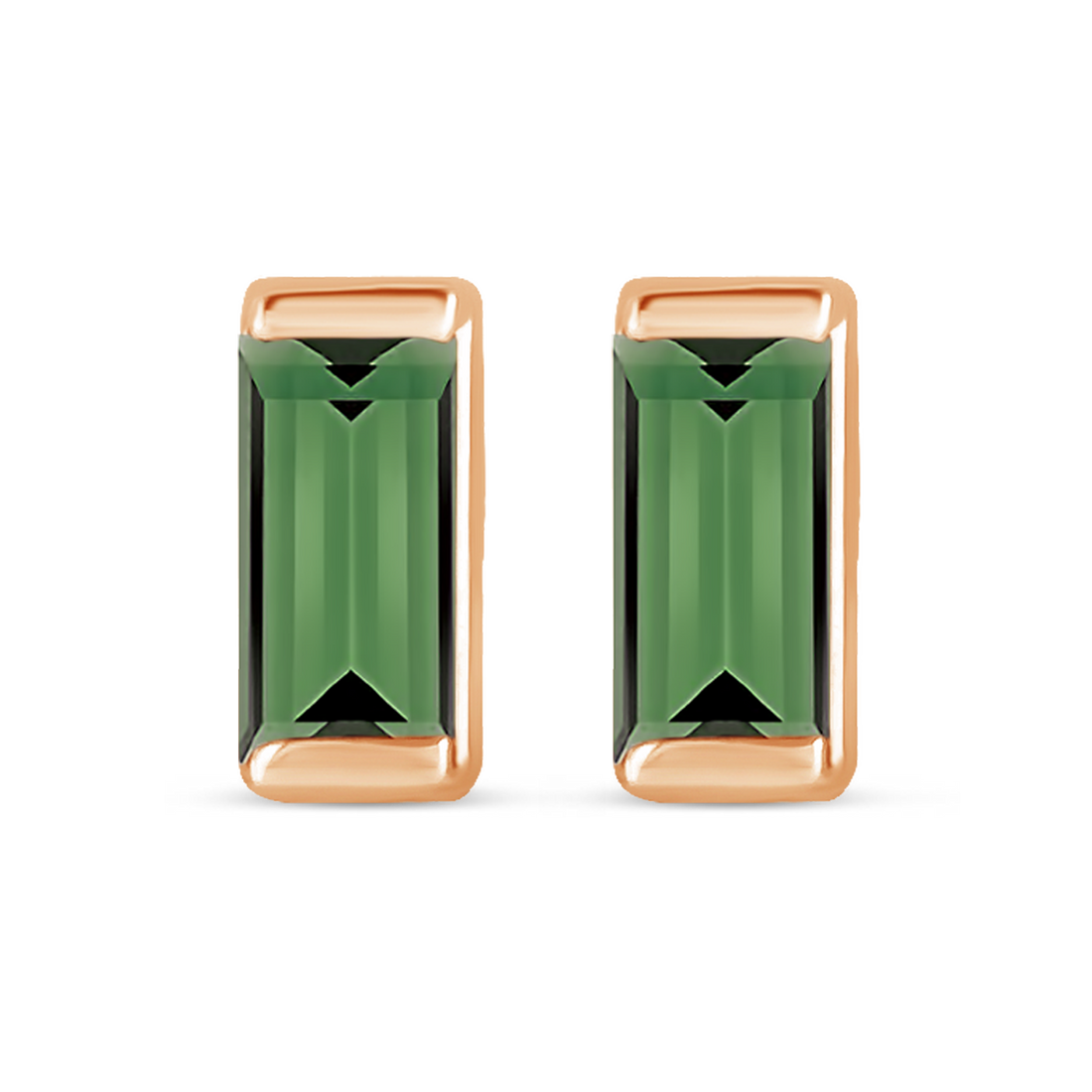 Channel-Set Gemstone Bar Earrings in 14K Gold
