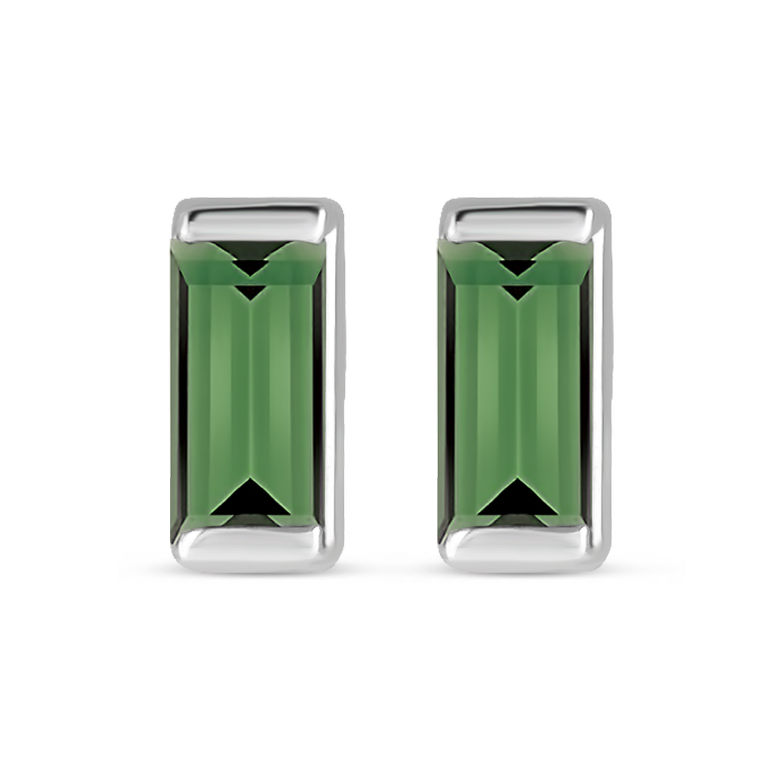 Channel-Set Gemstone Bar Earrings in 14K Gold