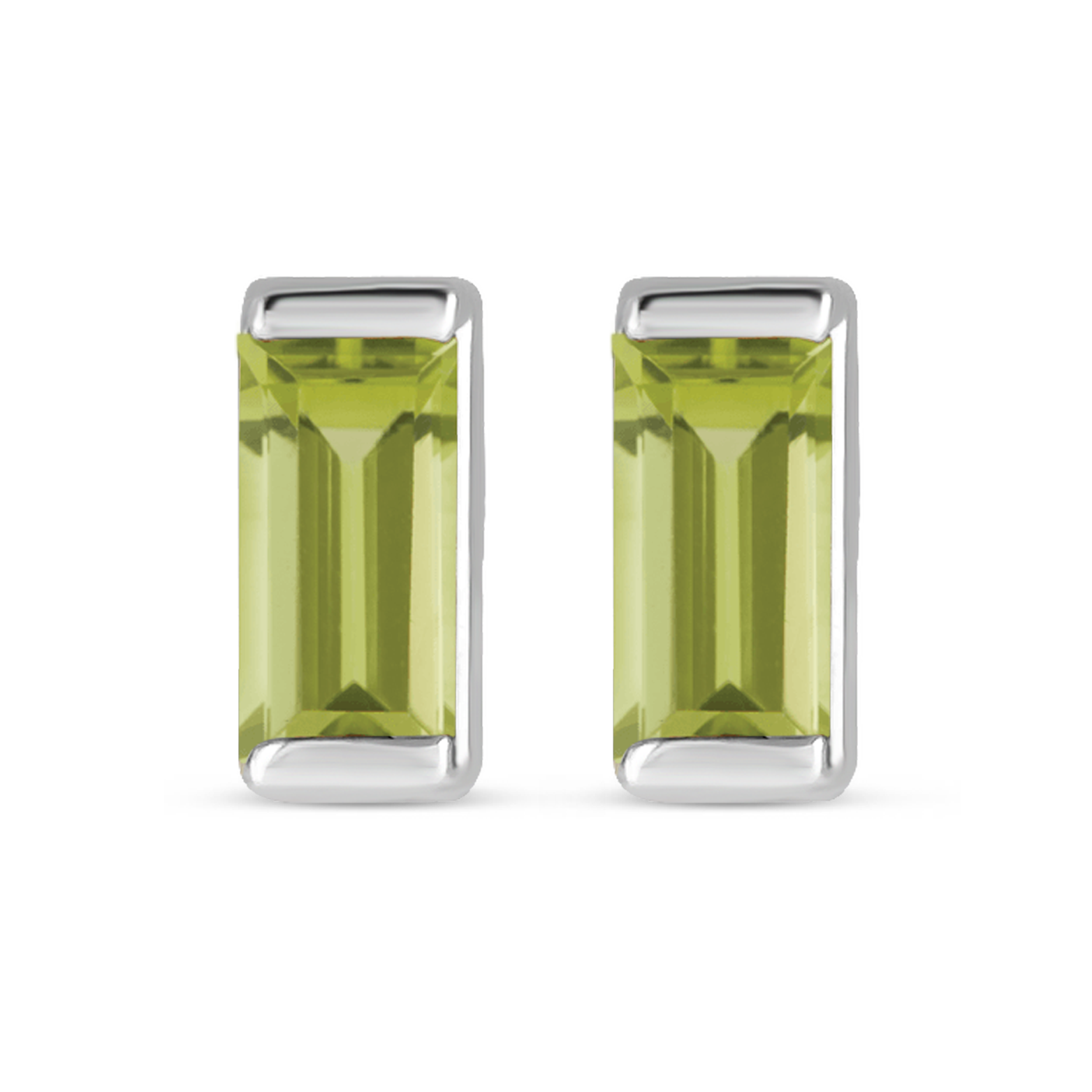 Channel-Set Gemstone Bar Earrings in 14K Gold