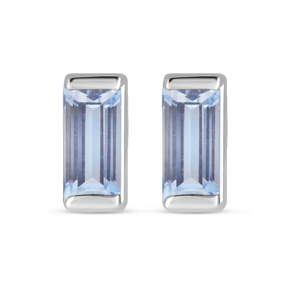 Channel-Set Gemstone Bar Earrings in 14K Gold
