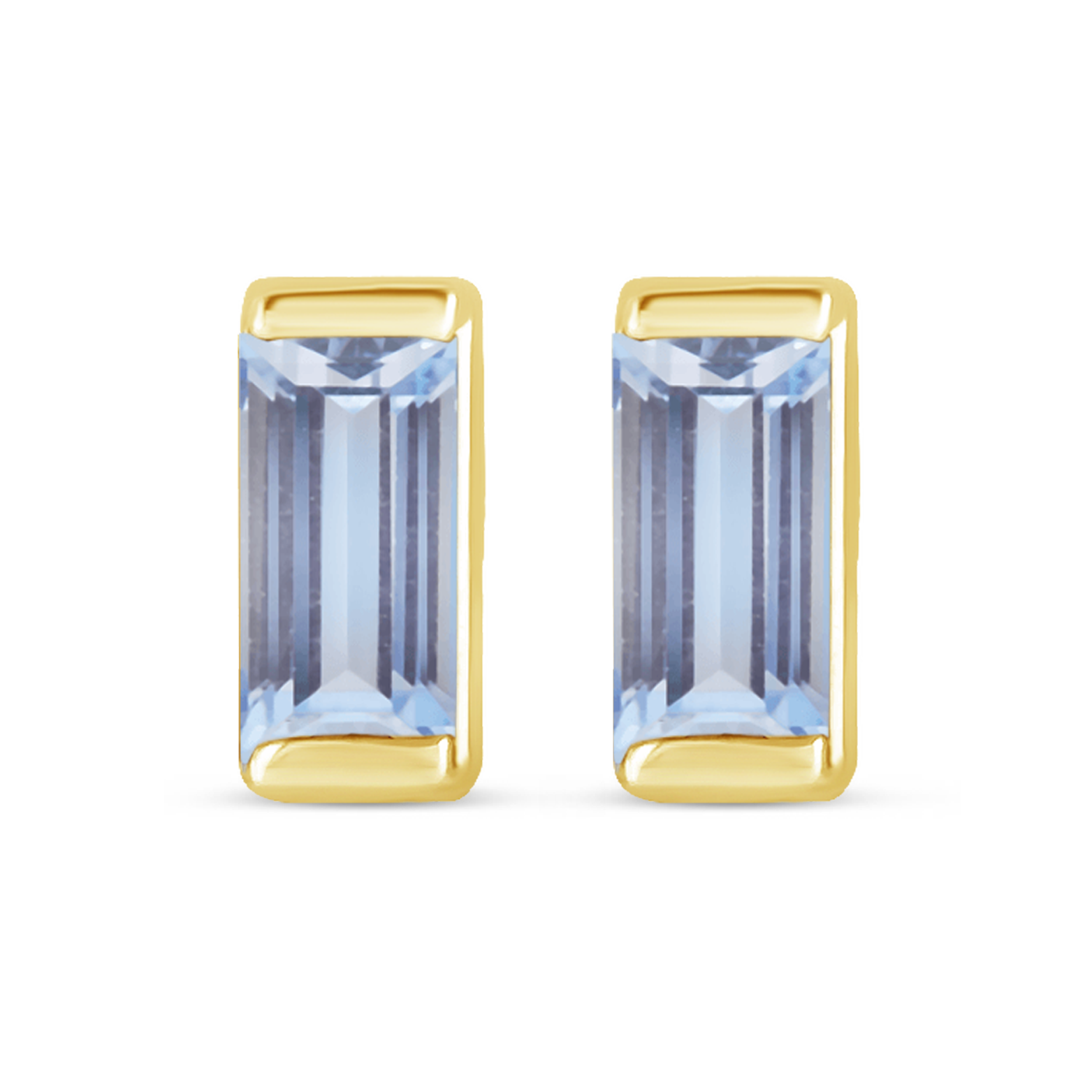 Channel-Set Gemstone Bar Earrings in 14K Gold
